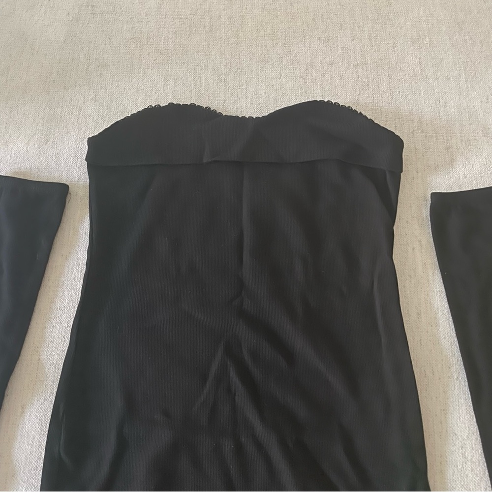 BLACK BODYCON DRESS WITH SLEEVES - Picture 8 of 10
